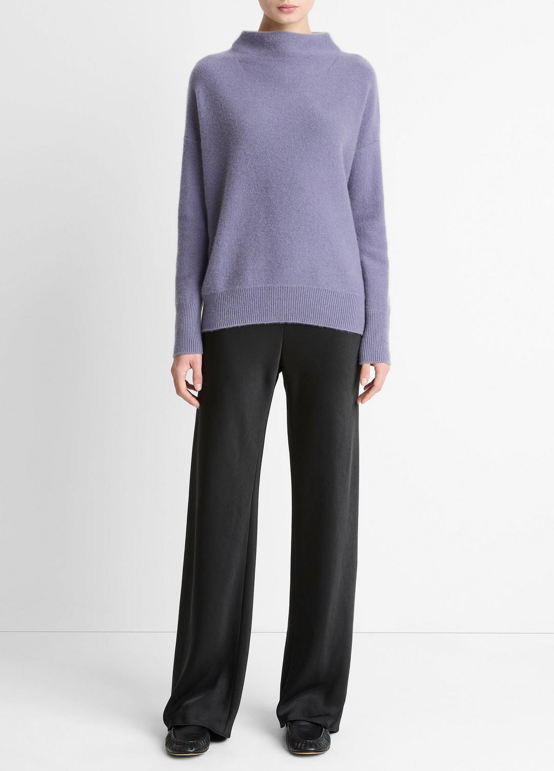 VINCE Women Plush Cashmere Funnel-Neck Sweater in Turtleneck