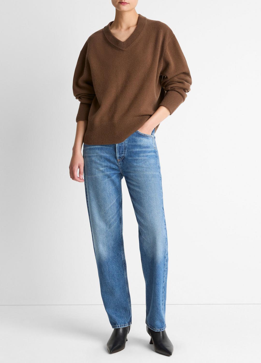 VINCE Women Wool-Cashmere V-Neck Sweater in V-Neck
