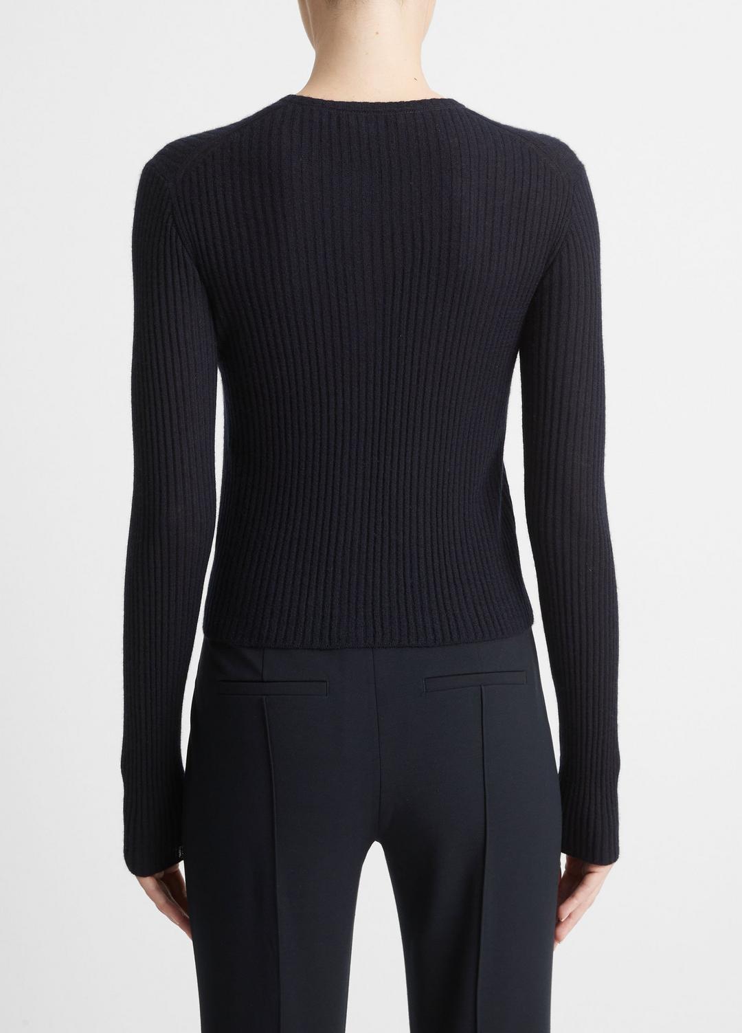 VINCE Women Ribbed Cashmere-Silk Cardigan in Cardigans