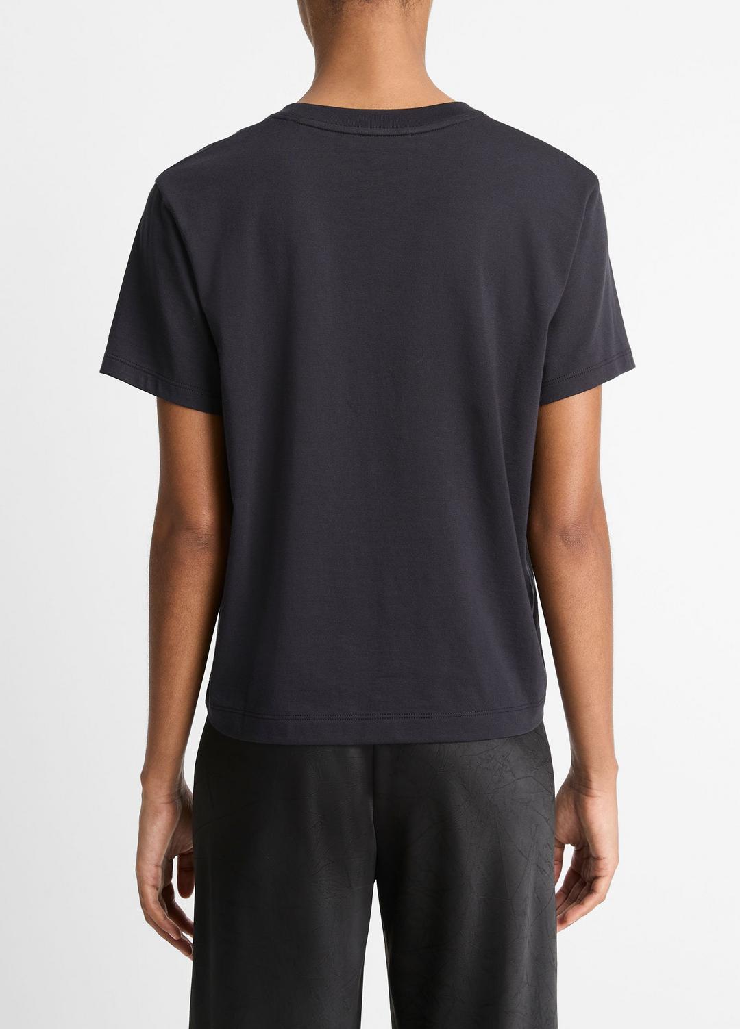 VINCE Women Pima Cotton Crew Neck T-Shirt in Short Sleeve