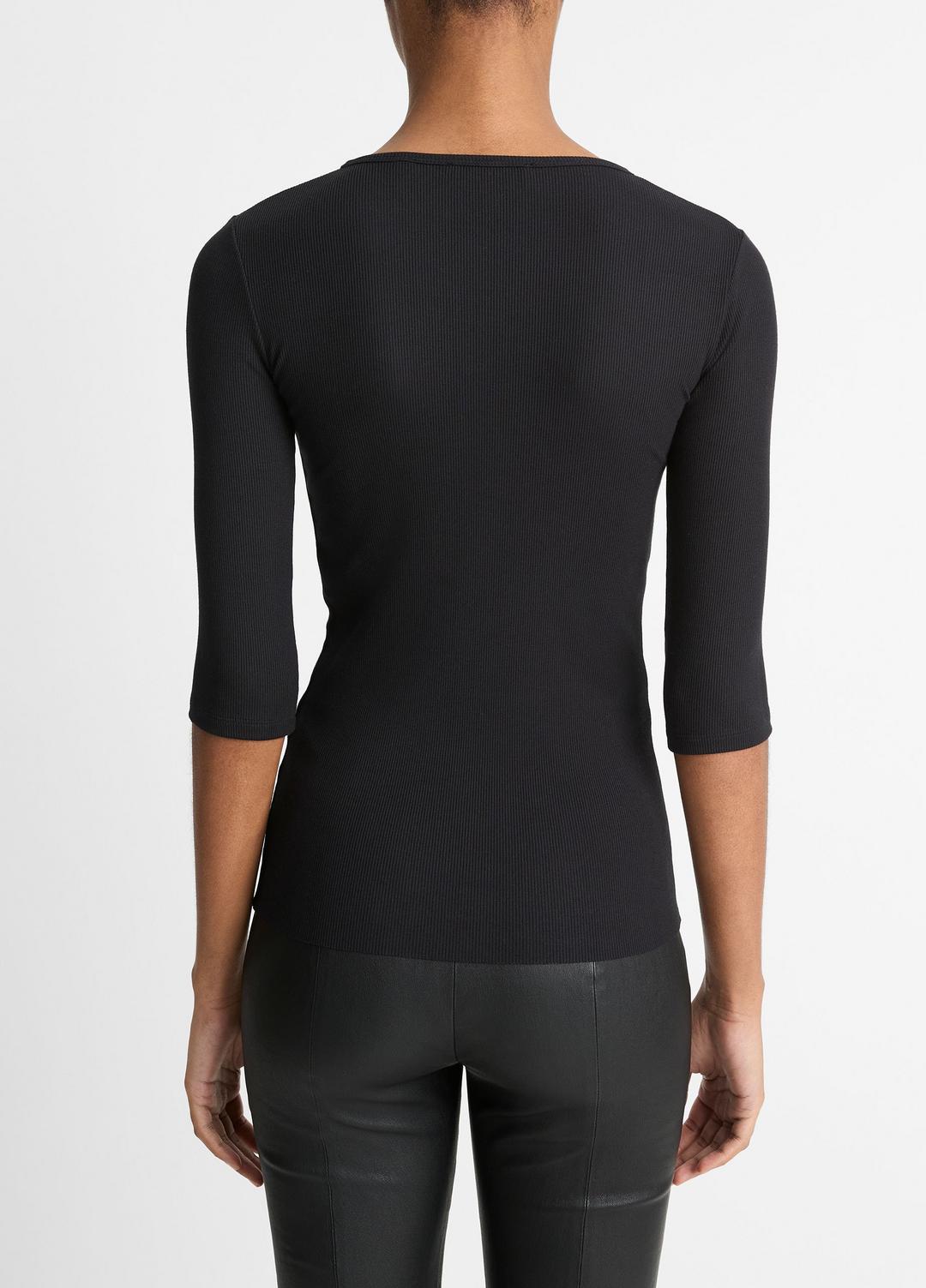 VINCE Women Elbow-Sleeve Crew Neck T-Shirt in Short Sleeve