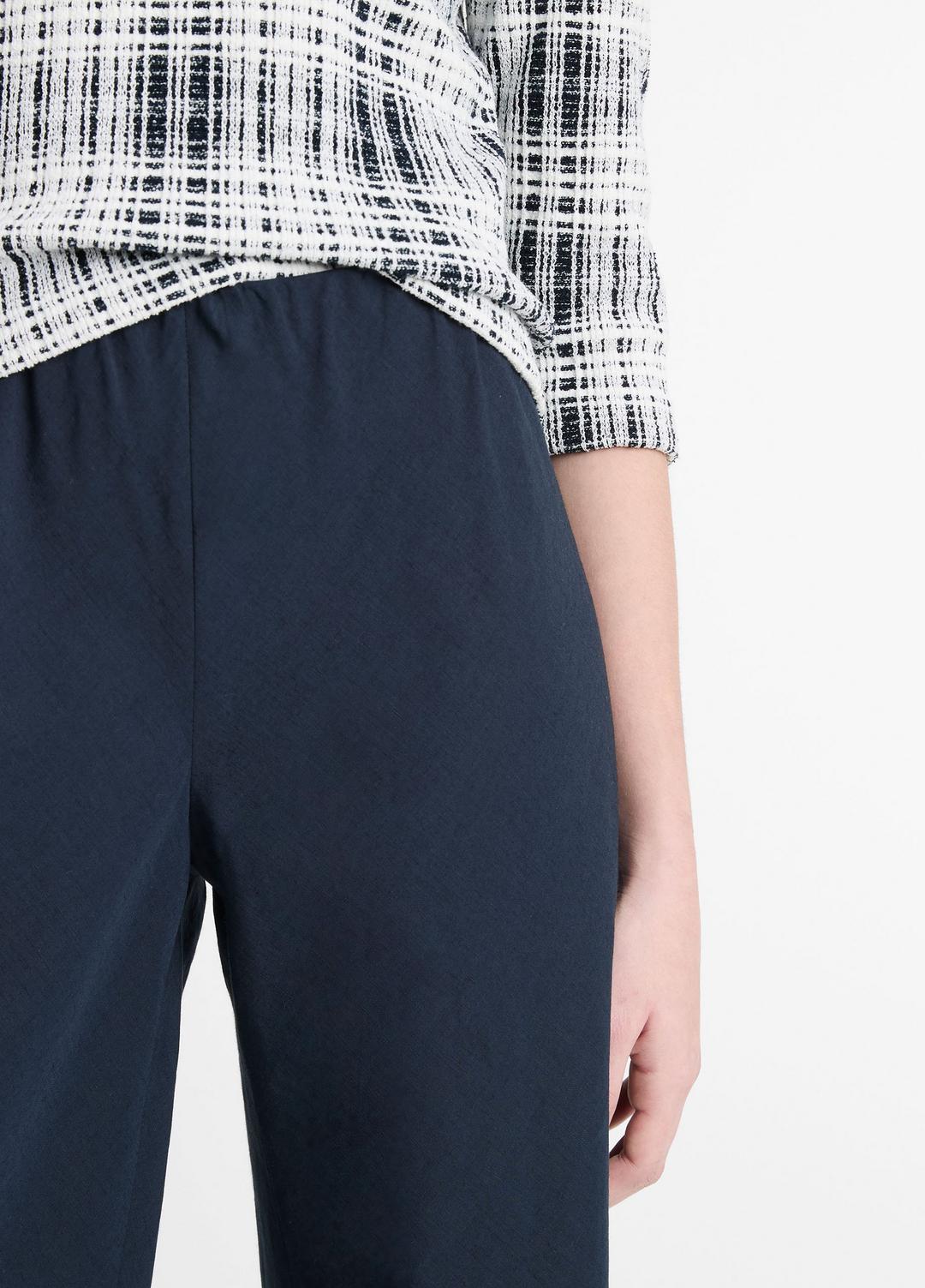 VINCE Women Cotton-Blend High-Waist Bias Pant in Wide Leg