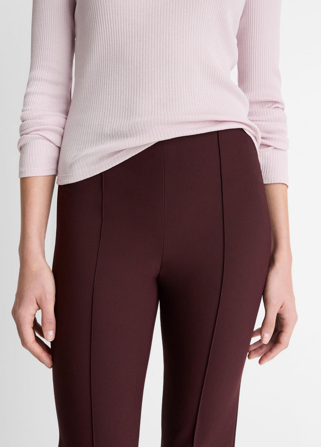 VINCE Women Niki Mid-Rise Pintuck Crop Flare Pant in Trousers