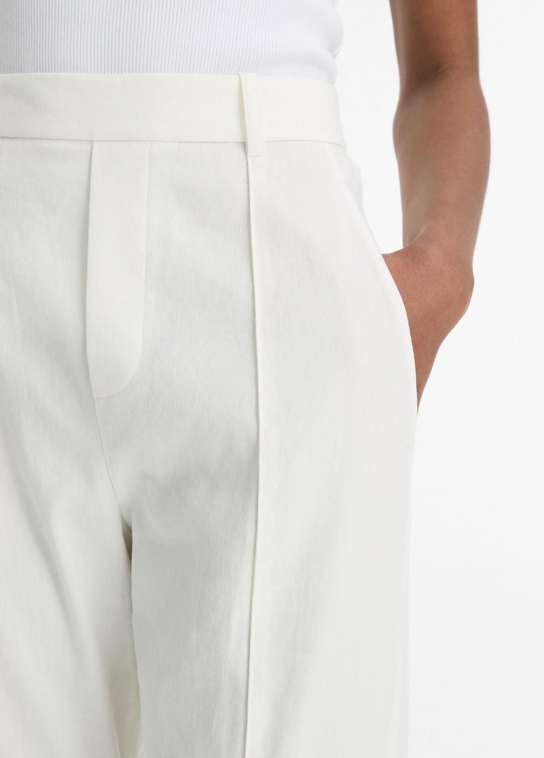 VINCE Women Grace Mid-Rise Linen-Blend Pull-On Pant in Trousers