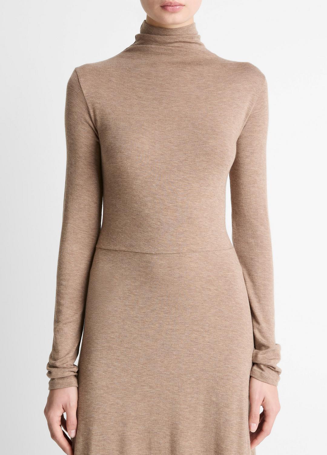 VINCE Women Cozy Jersey Funnel-Neck Long-Sleeve Dress in Dresses