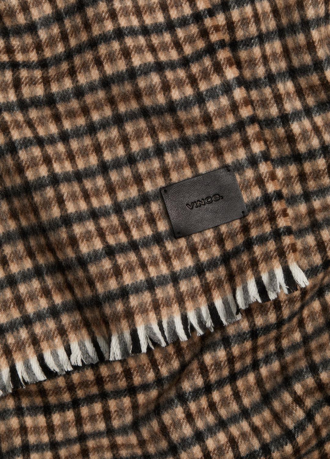 VINCE Women Gingham Wool-Cashmere Oversized Wrap in Scarves & Hats