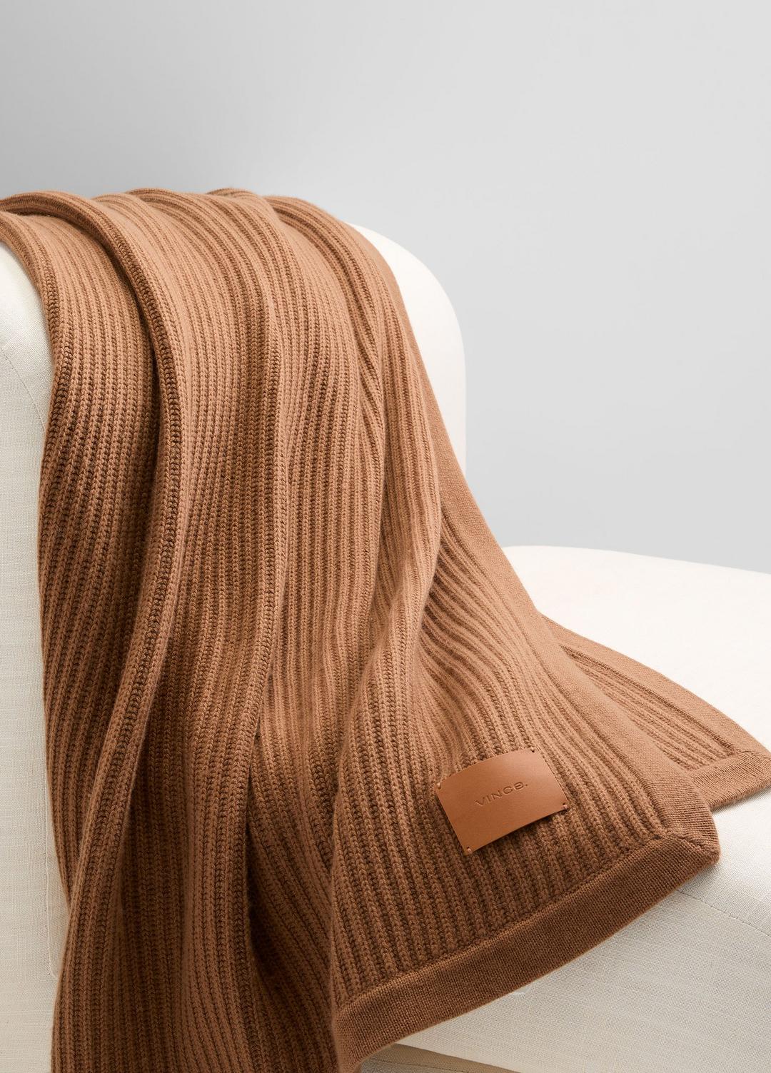 VINCE Women Wool and Cashmere Cardigan-Stitch Throw in Pillows & Blankets