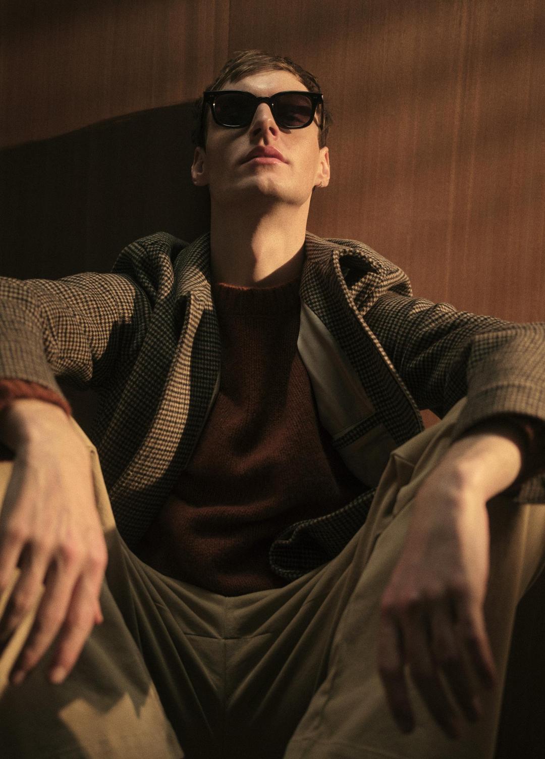 VINCE Men Houndstooth Bomber Jacket in Jackets