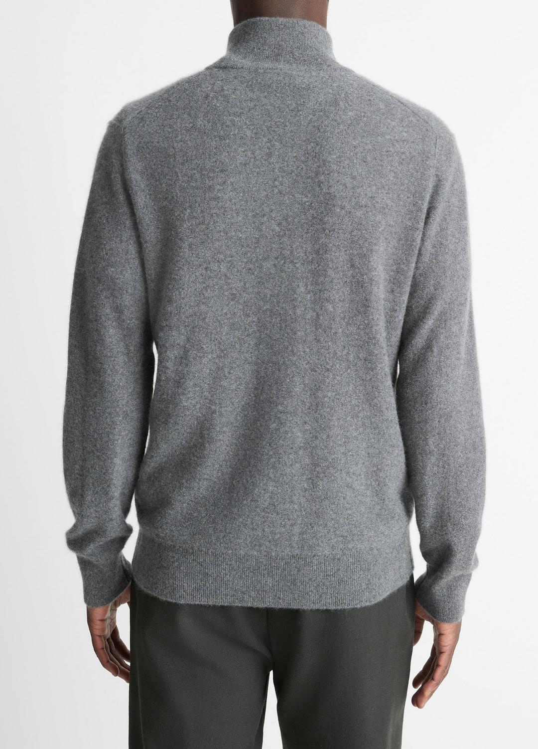 VINCE Men Plush Cashmere Quarter-Zip Sweater in Quarter Zip