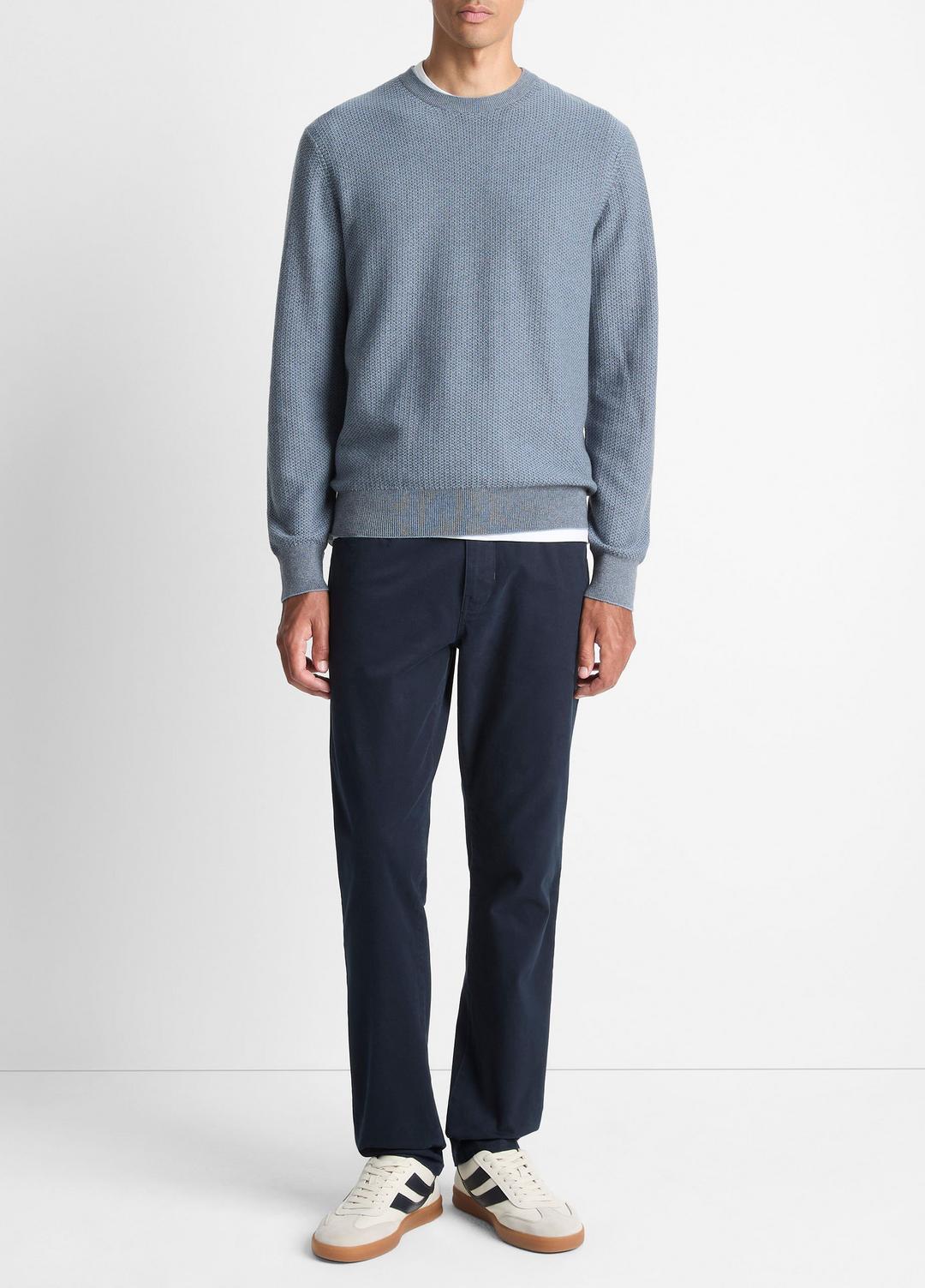 VINCE Men Geo-Jacquard Wool-Blend Crew Neck Sweater in Crew Neck