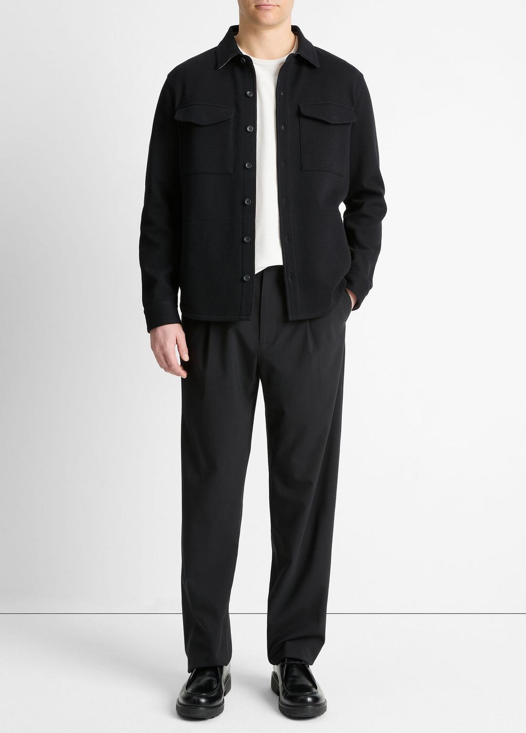 VINCE Men Double-Knit Cotton-Blend Piqué Shirt Jacket in Shirt Jackets