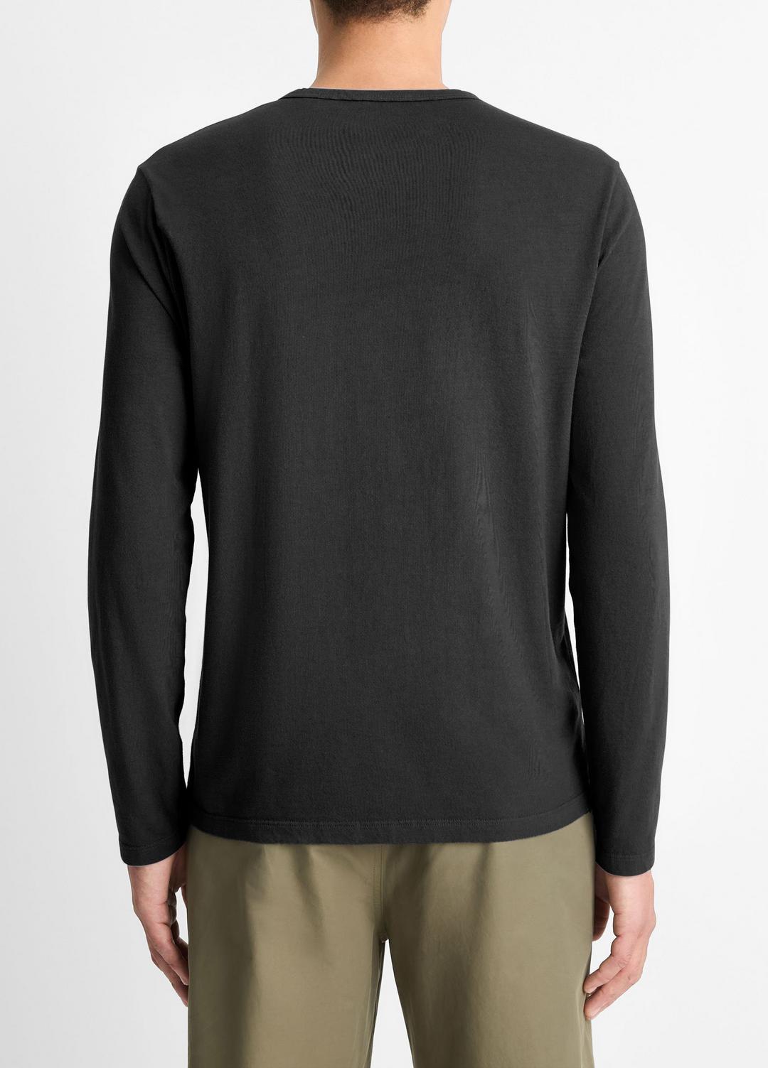 VINCE Men Garment Dye Cotton Long-Sleeve Henley in Henleys & Polos