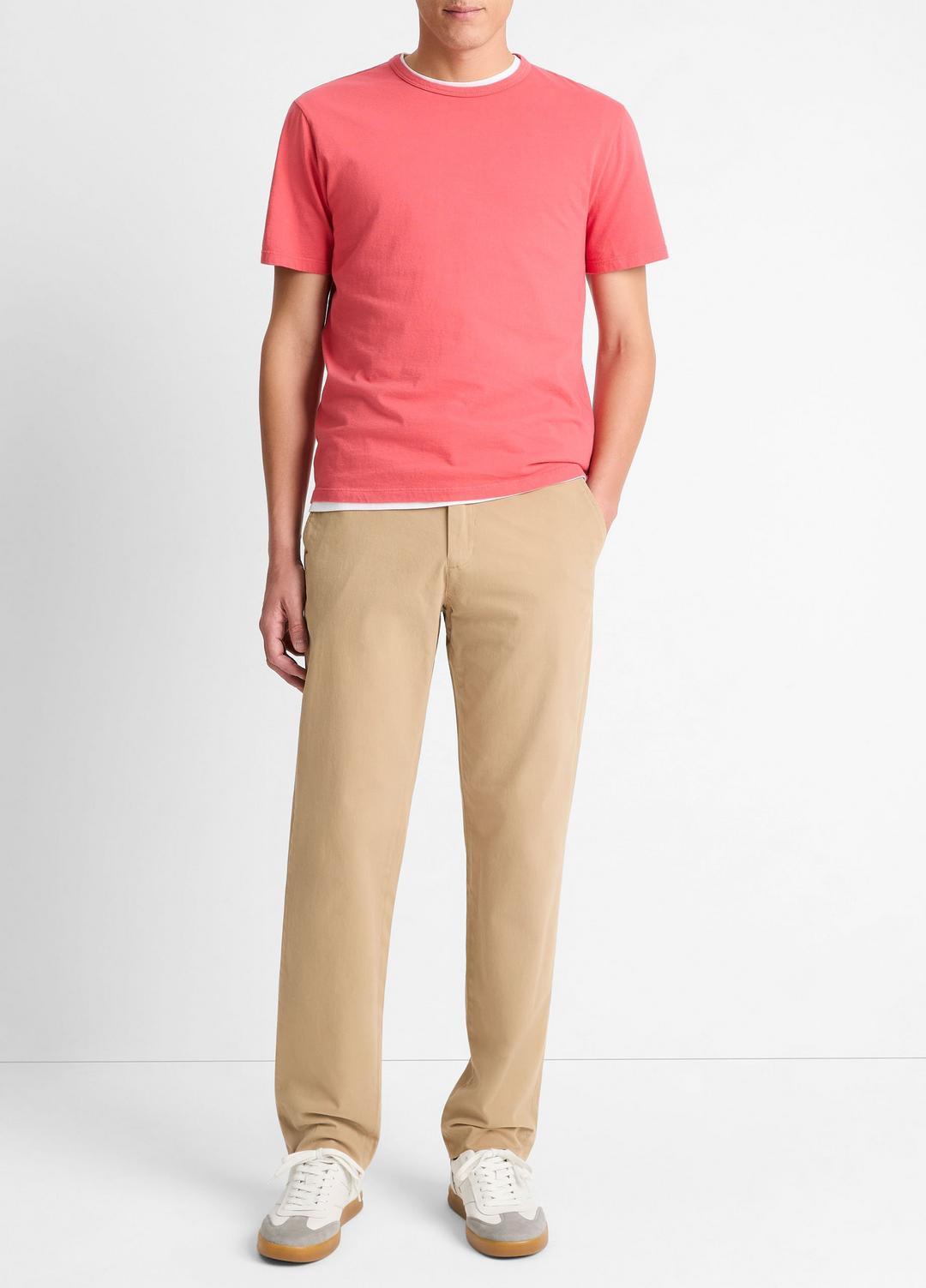 VINCE Men Garment Dye Cotton T-Shirt in Short Sleeve