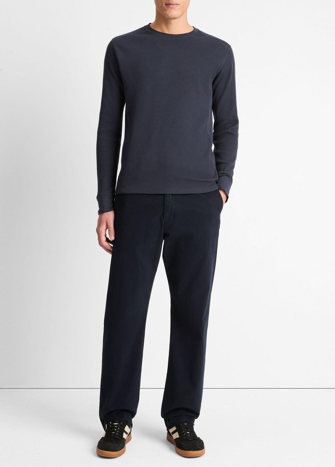 VINCE Men Pima Cotton-Blend Thermal Long-Sleeve Pullover in Long Sleeve