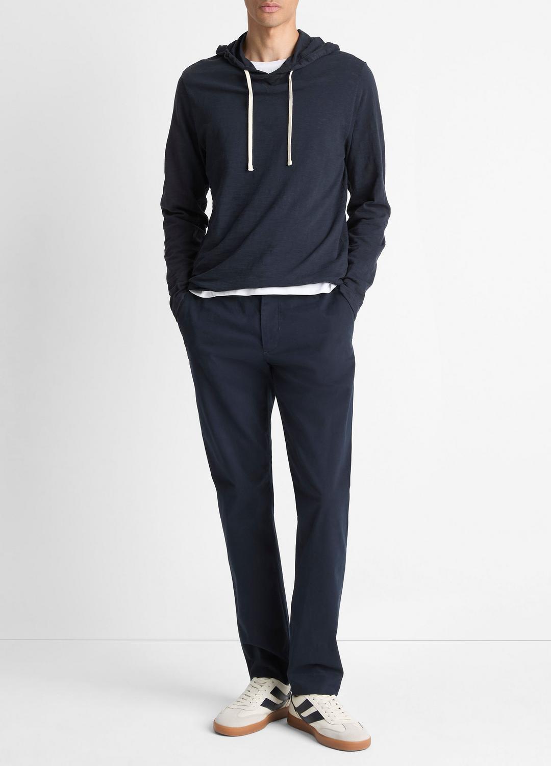 VINCE Men Textured Cotton Hoodie in Sweatshirts & Hoodies