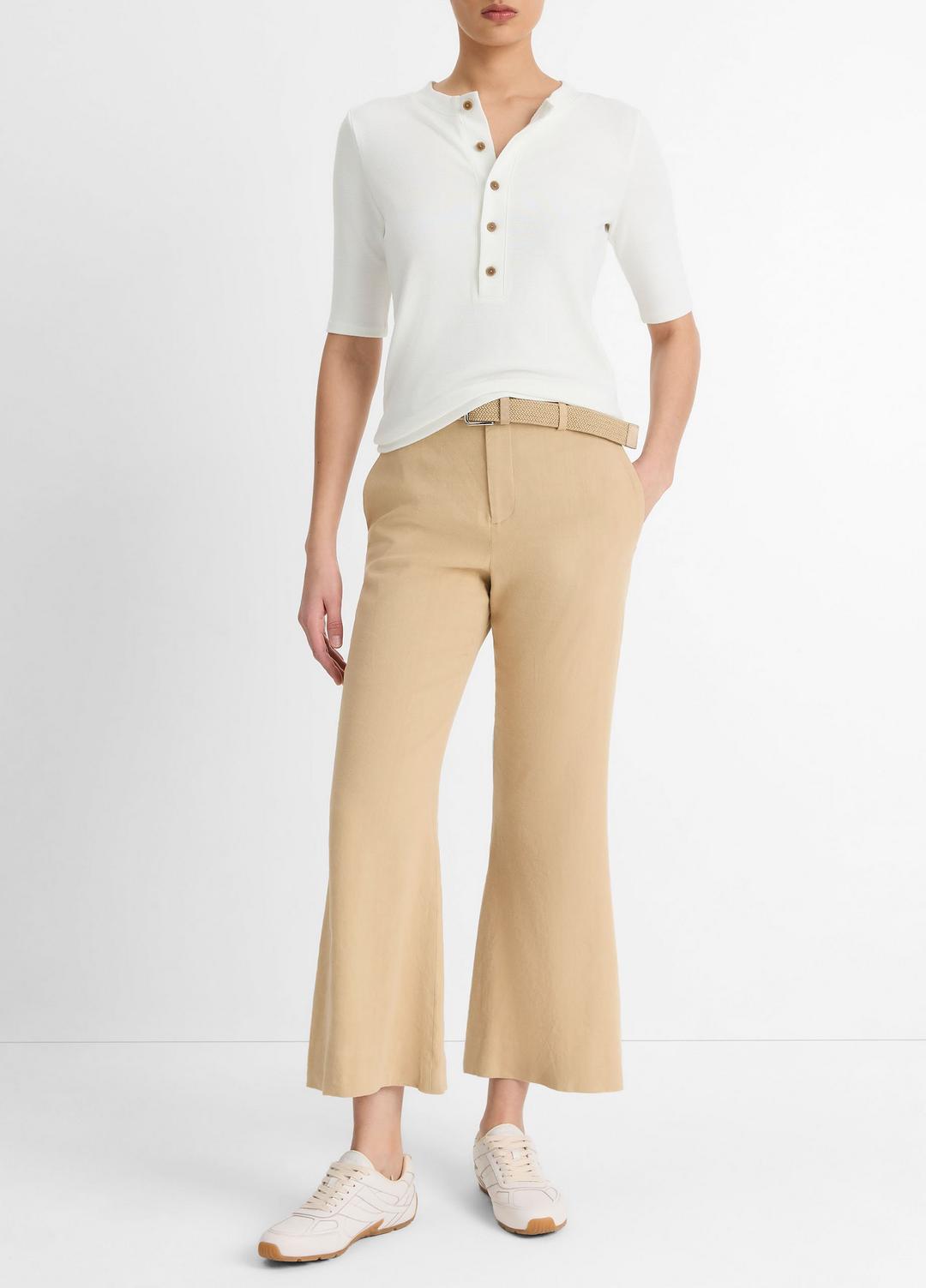 VINCE Sale Jersey Elbow-Sleeve Henley in Shirts & Tees