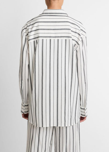 VINCE Women Resort Stripe Oversized Button-Front Shirt in Long Sleeve