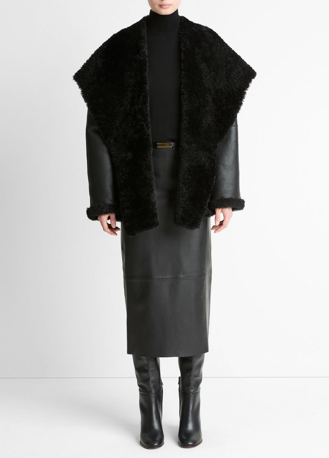 VINCE Women Shearling Hooded Jacket in Jackets