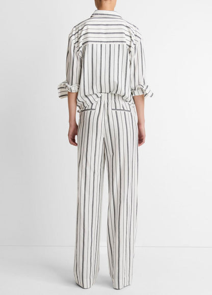 VINCE Women Resort Stripe Pull-On Pant in Wide Leg