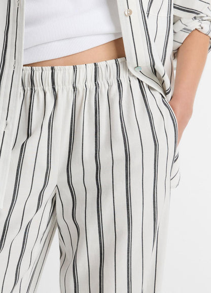 VINCE Women Resort Stripe Pull-On Pant in Wide Leg