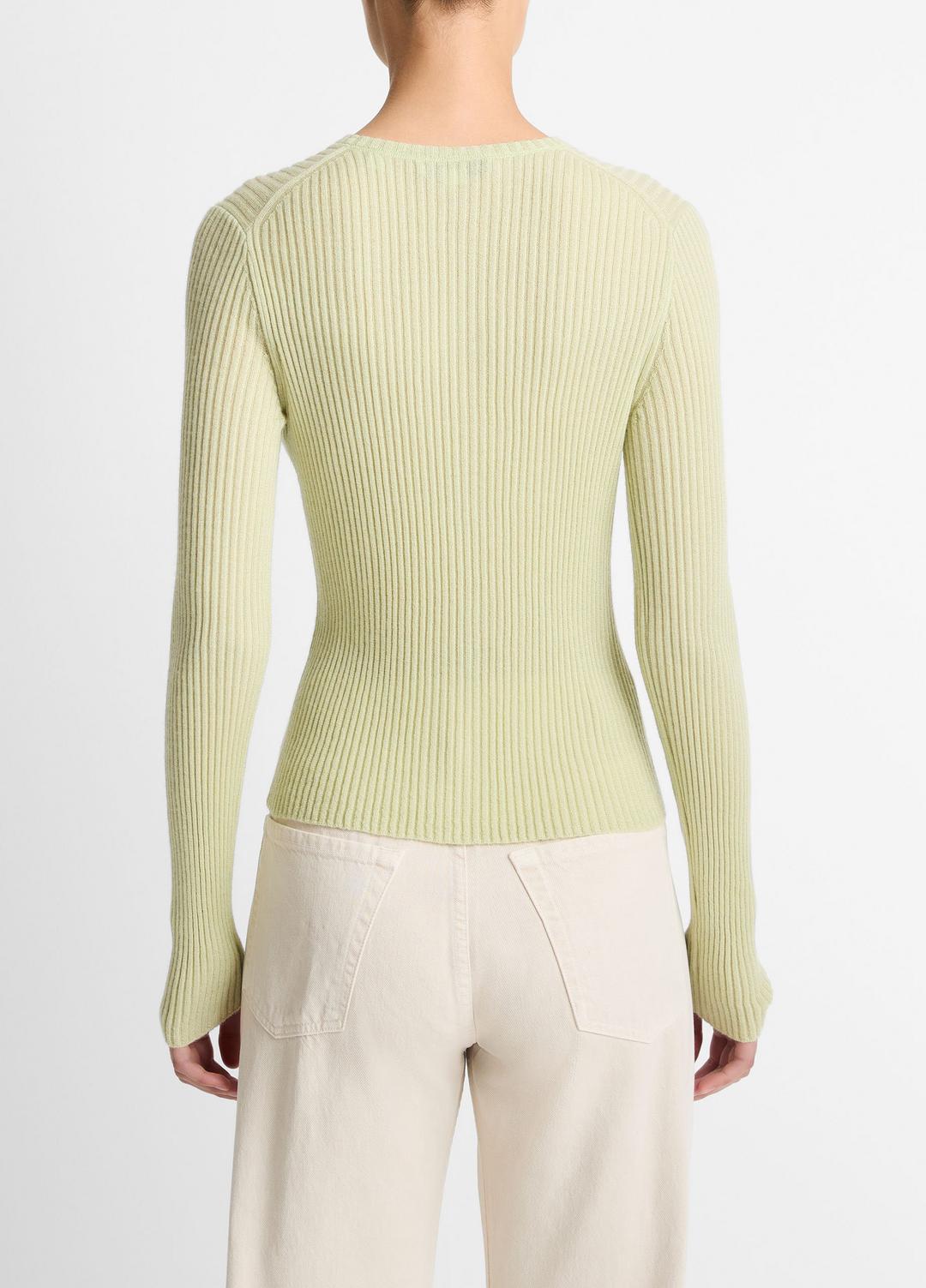 VINCE Women Ribbed Cashmere-Silk Cardigan in Cardigans