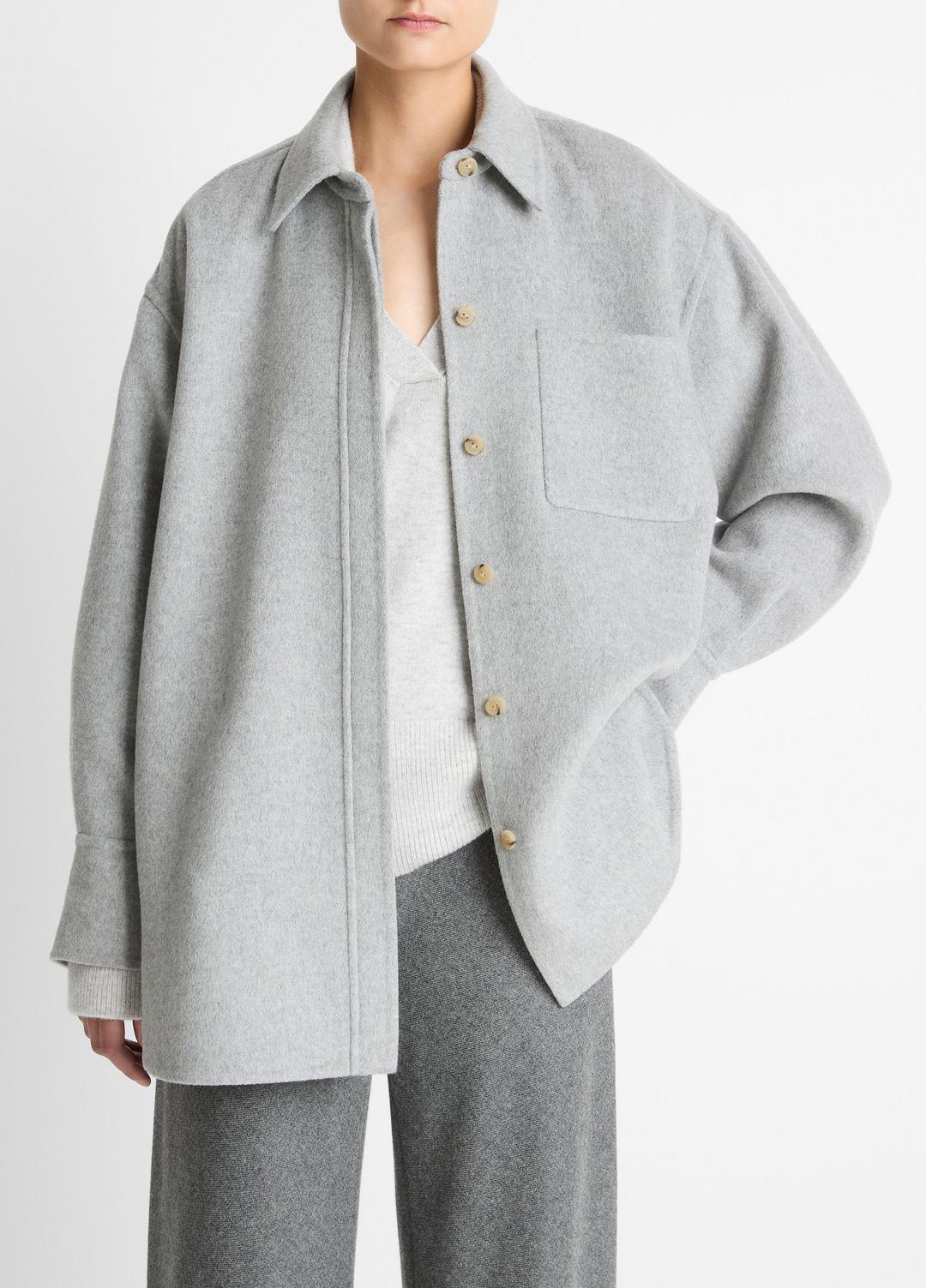 VINCE Women Double-Face Wool & Cashmere-Blend Shirt Jacket in Jackets
