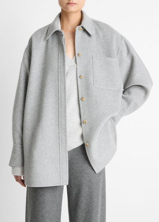 VINCE Women Double-Face Wool & Cashmere-Blend Shirt Jacket in Jackets