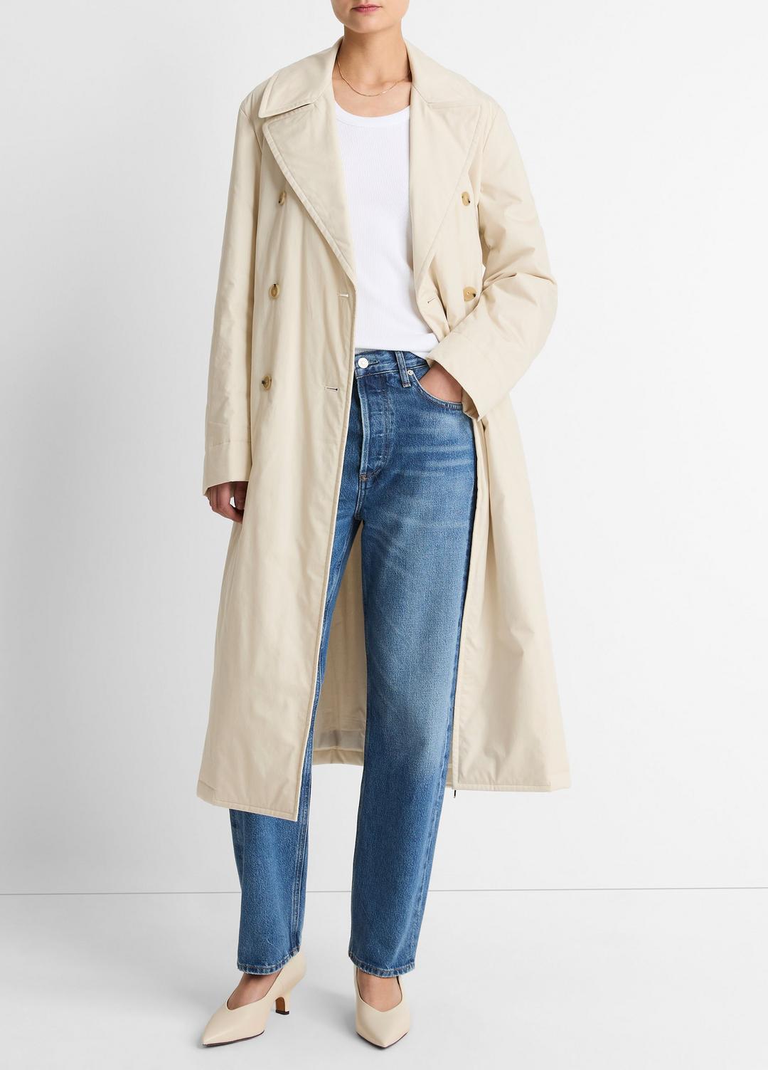 VINCE Women Padded Cotton Long Coat in Coats