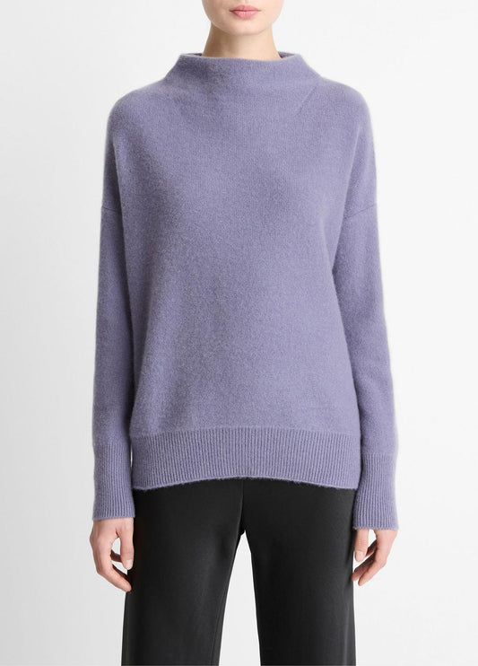VINCE Women Plush Cashmere Funnel-Neck Sweater in Turtleneck