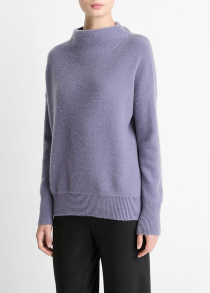 VINCE Women Plush Cashmere Funnel-Neck Sweater in Turtleneck