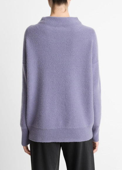 VINCE Women Plush Cashmere Funnel-Neck Sweater in Turtleneck