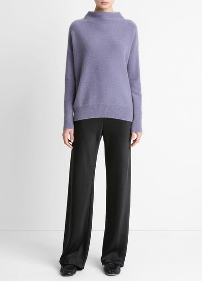 VINCE Women Plush Cashmere Funnel-Neck Sweater in Turtleneck