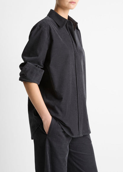 VINCE Women Cotton Corduroy Oversized Shirt in Long Sleeve