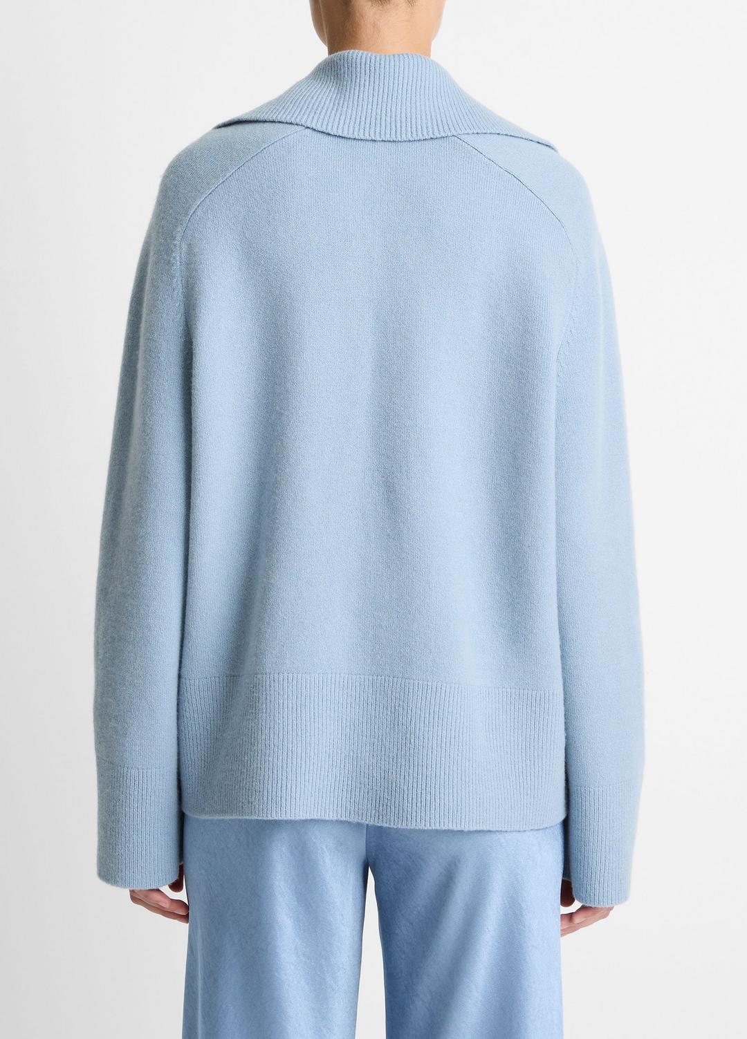 VINCE Women Wool & Cashmere-Blend Oversized Polo Sweater in V-Neck