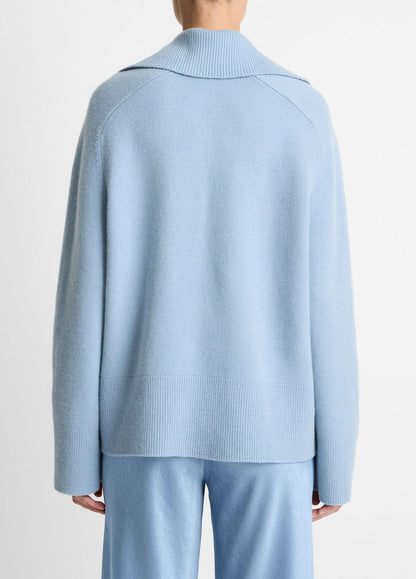 VINCE Women Wool & Cashmere-Blend Oversized Polo Sweater in V-Neck