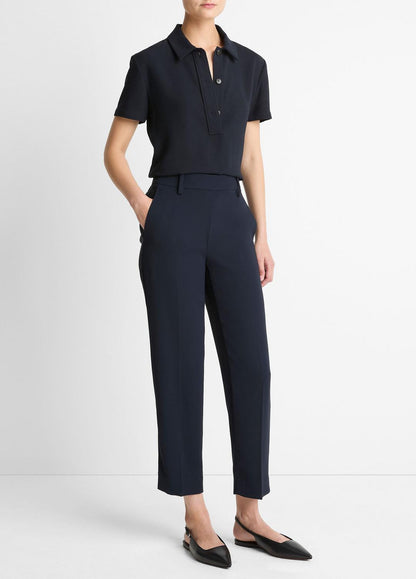 VINCE Women Crepe Tapered Pull-On Pant in Trousers