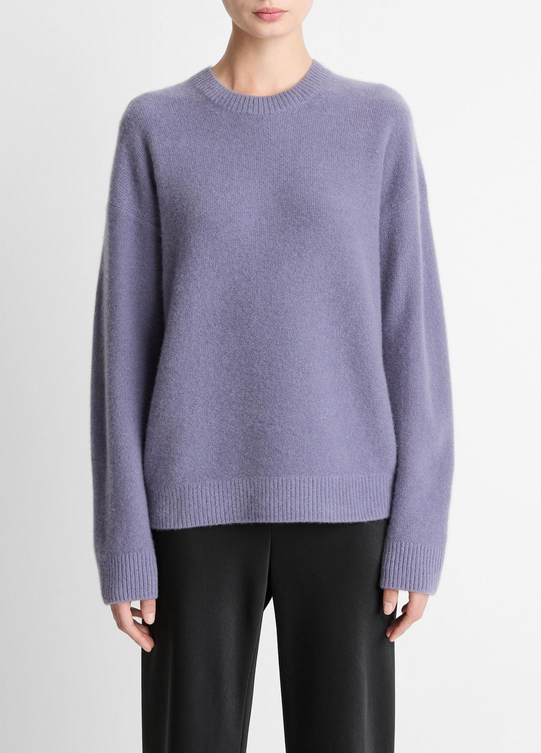 VINCE Women Plush Cashmere Crew Neck Sweater in Crew Neck