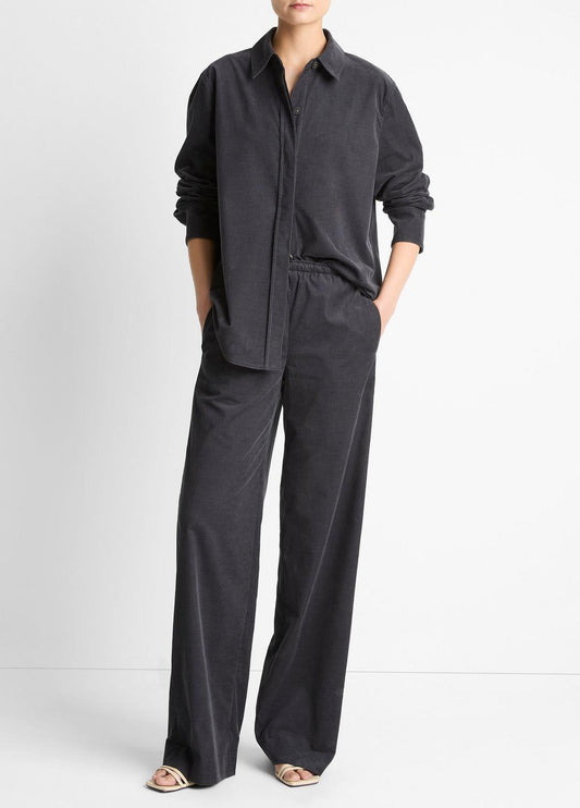 VINCE Women Cotton Corduroy Pull-On Pant in Wide Leg
