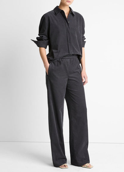 VINCE Women Cotton Corduroy Pull-On Pant in Wide Leg
