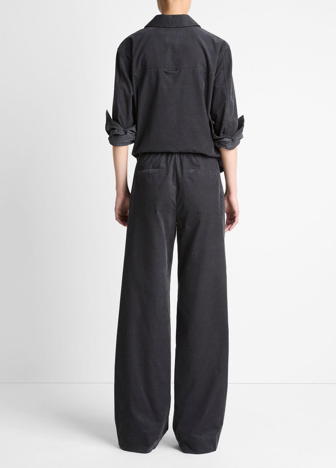 VINCE Women Cotton Corduroy Pull-On Pant in Wide Leg