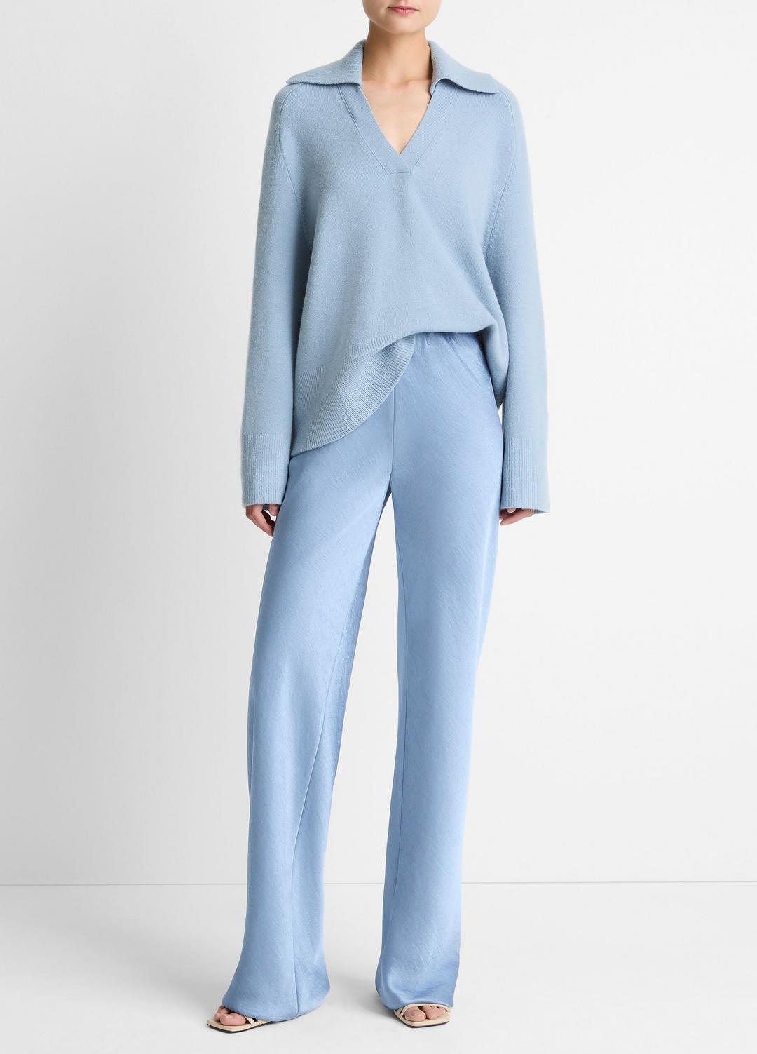 VINCE Women Colette High-Rise Fluid Satin Bias Pant in Trousers