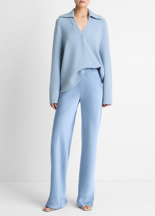 VINCE Women Colette High-Rise Fluid Satin Bias Pant in Trousers