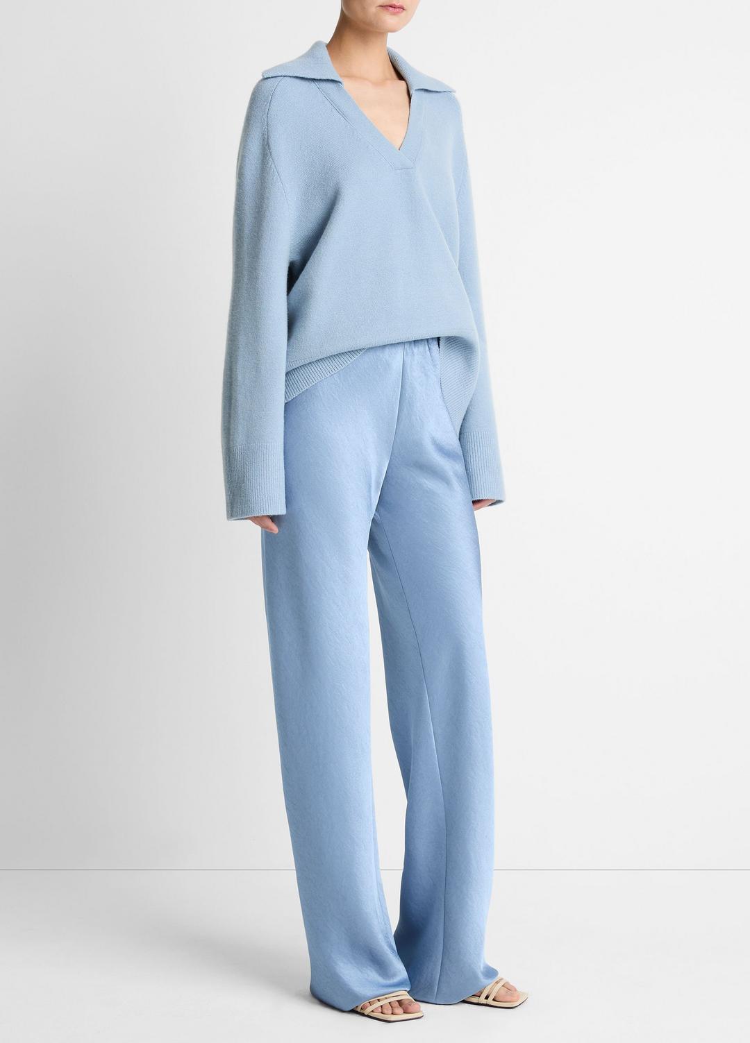 VINCE Women Colette High-Rise Fluid Satin Bias Pant in Trousers