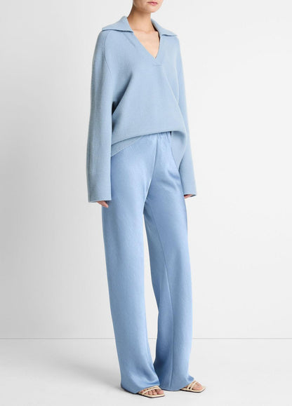 VINCE Women Colette High-Rise Fluid Satin Bias Pant in Trousers