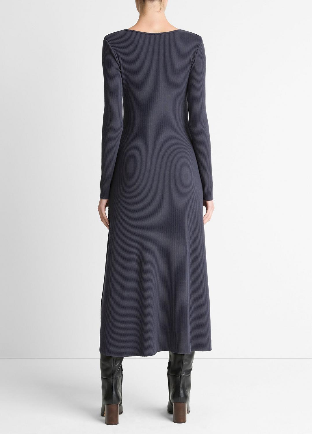 VINCE Women Ribbed Cotton-Blend Scoop-Neck Dress in Dresses