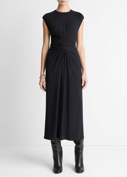 VINCE Women Jersey Wrap Midi Dress in Dresses