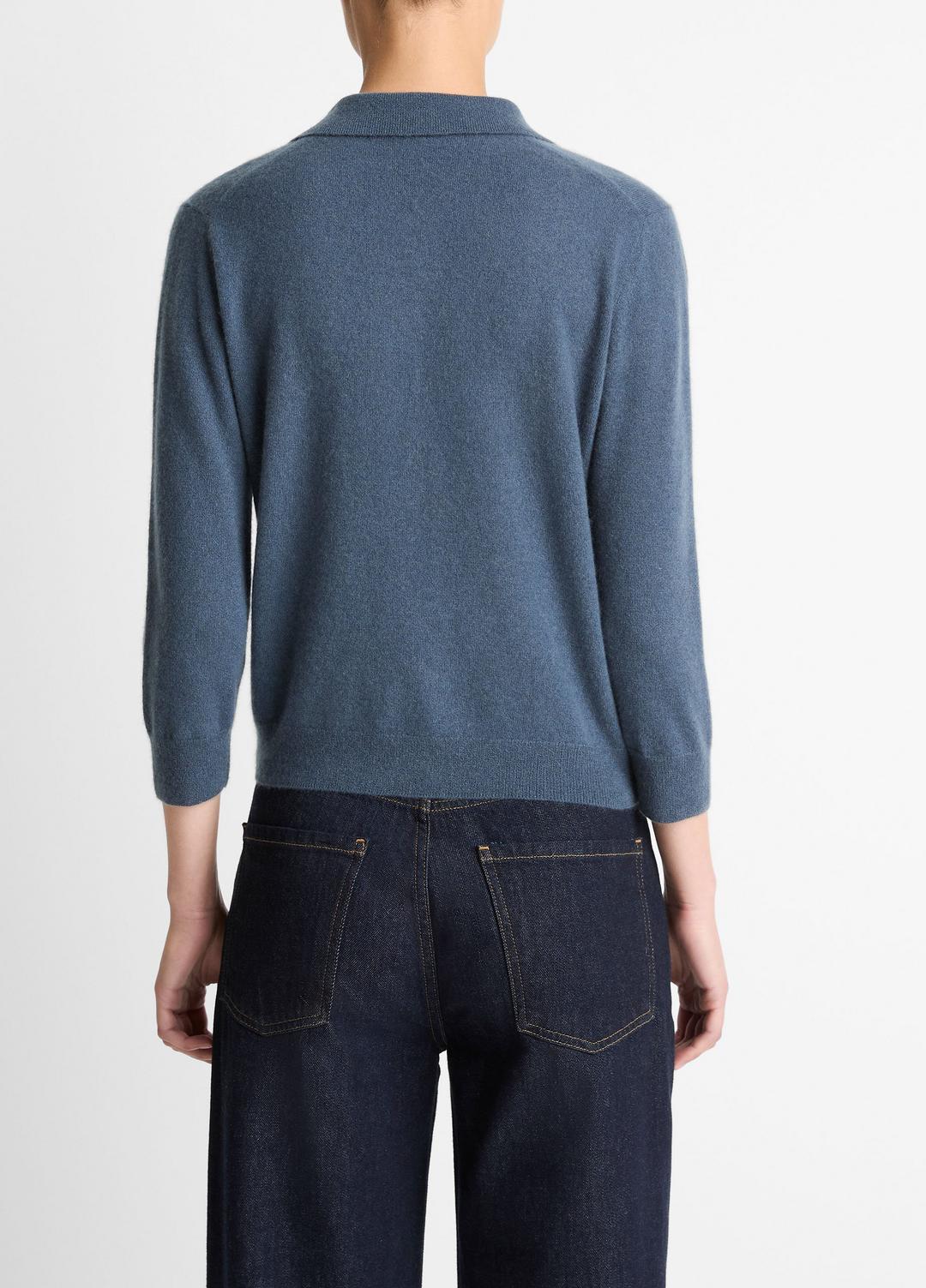 VINCE Women Cashmere-Silk Polo Sweater in Cashmere