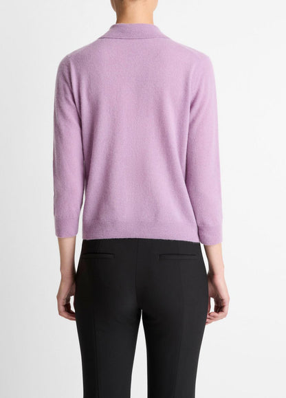 VINCE Women Cashmere-Silk Polo Sweater in Cashmere