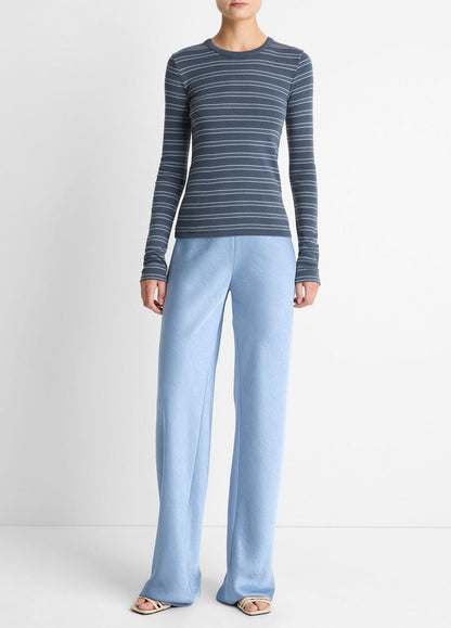 VINCE Women Striped Pima Cotton-Blend Long-Sleeve T-Shirt in Long Sleeve