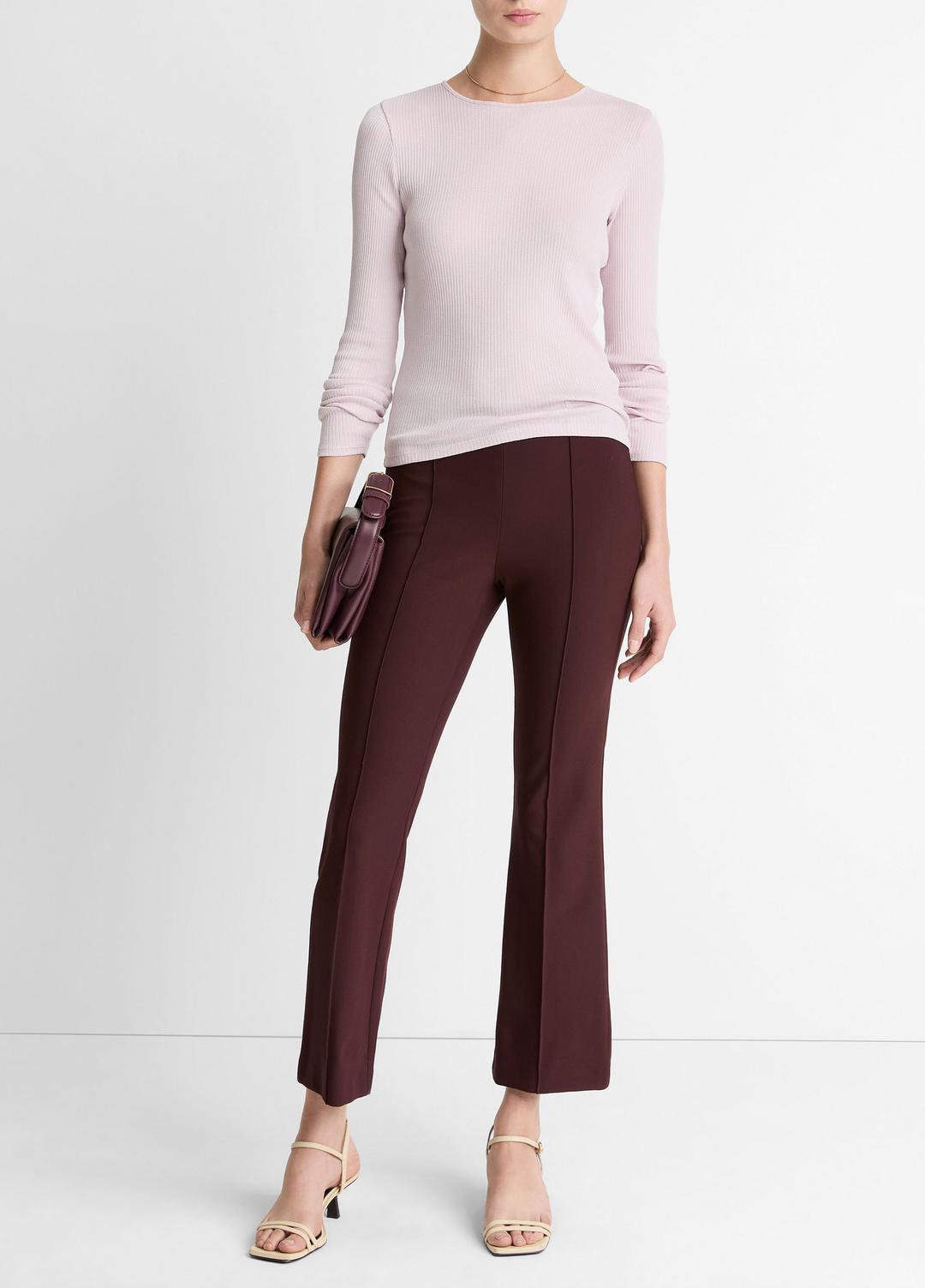 VINCE Women Ribbed Pima Cotton Long-Sleeve T-Shirt in Long Sleeve